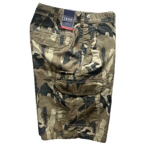 IZOD NWT Camo Cargo Shorts Mens 36 Camouflage Outdoor Casual Cotton Y2K Skater